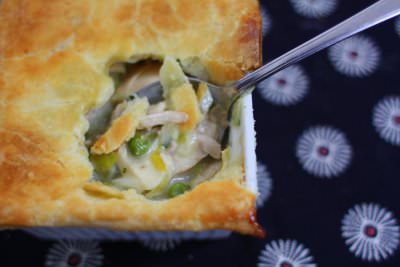 lemon, chicken, leek pot pie