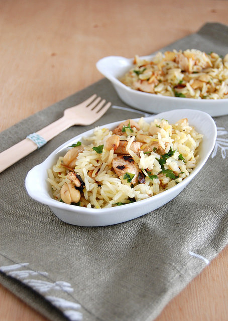 saffron scented chicken pilaf