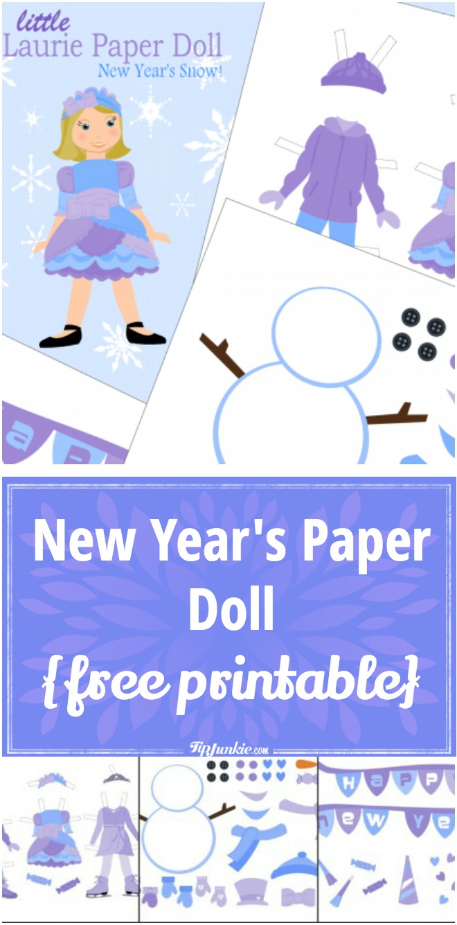 New Years Paper Doll ~ {free printable}