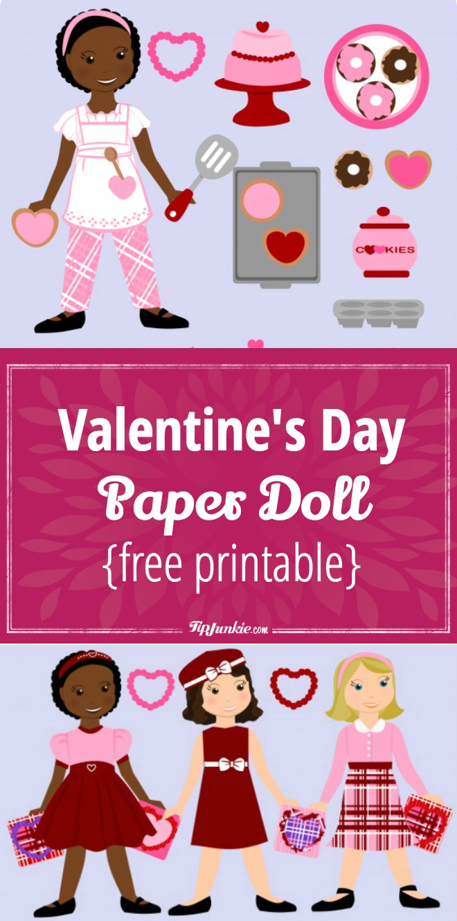 Valentine's Day Paper Doll {free printable} Enjoy some