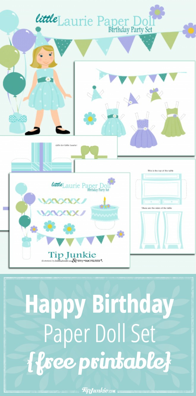Happy Birthday Paper Doll Set {free printable} by Tip Junkie