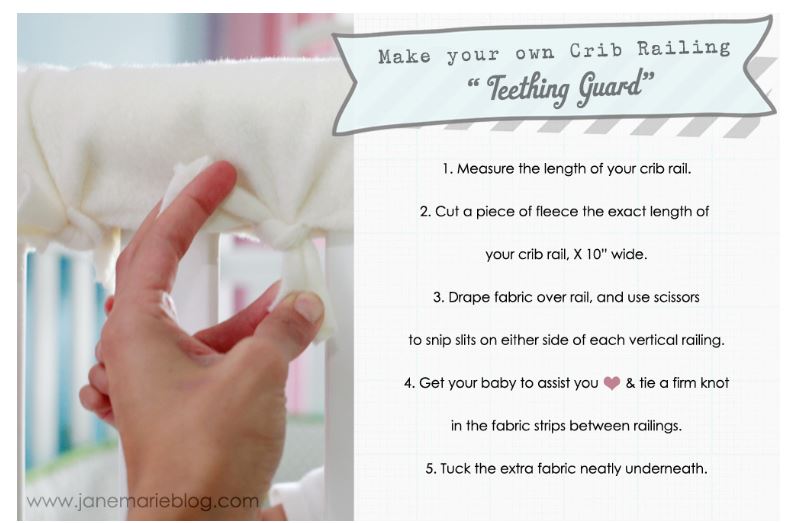 Make your own crib railing teeething guard