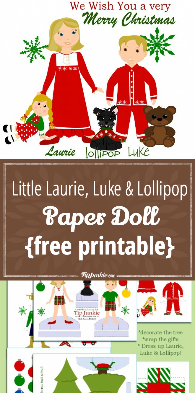 Little Laurie, Luke & Lollipop Paper Doll {free printable} by Tip Junkie