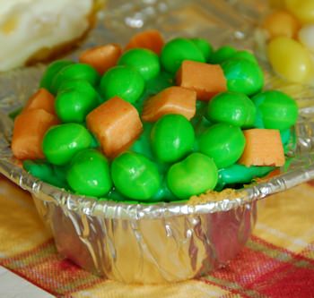 peas and carrots cupcake