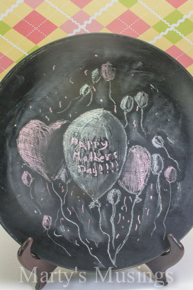 Mother's Day Crafts with Glass Chalkboard Paint from Marty's Musings-1