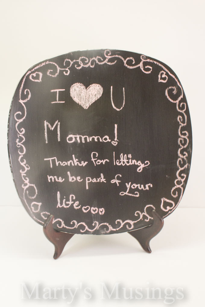 Mother's Day Crafts with Glass Chalkboard Paint from Marty's Musings-4