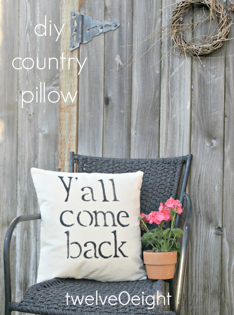 diy outdoor yall country pillow