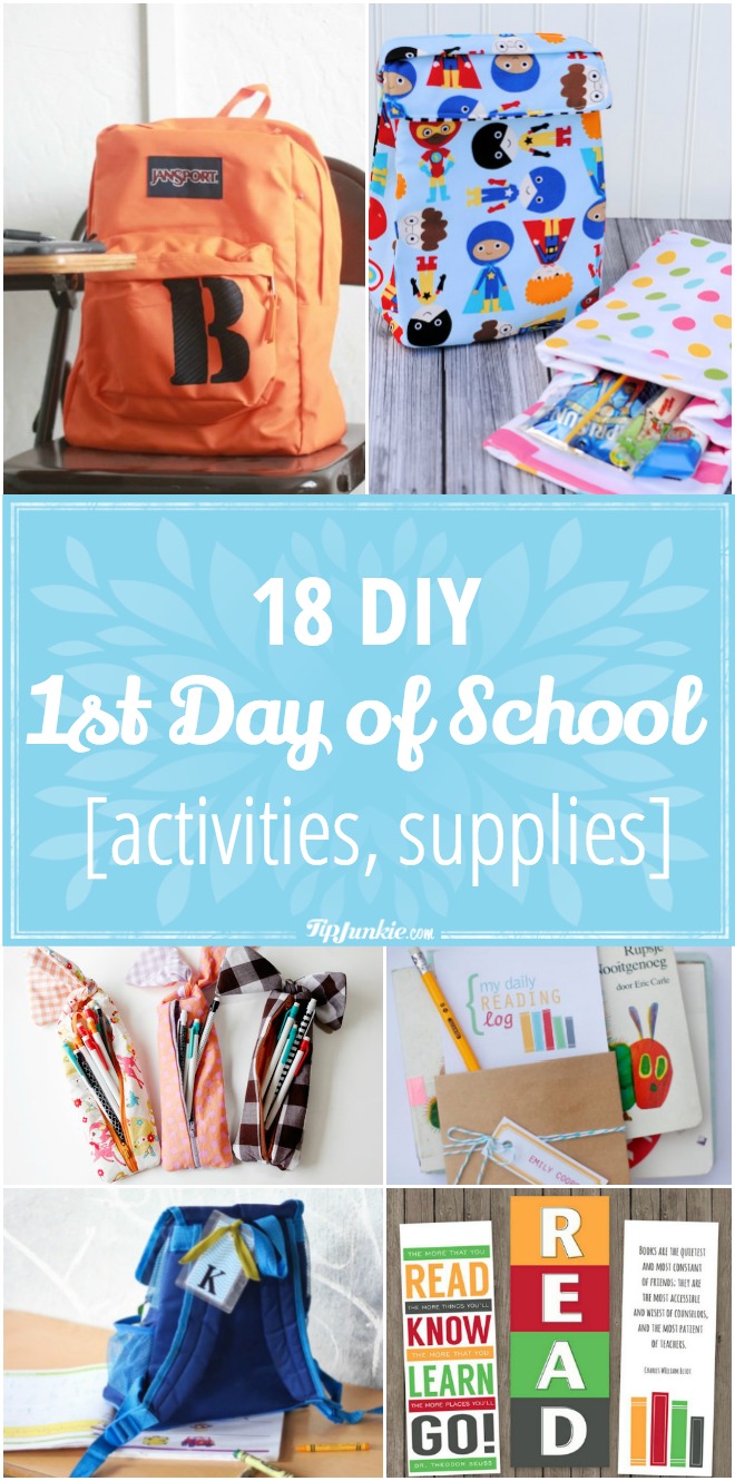 18 Fun and creative things to make and do for the first day of school. Kids are going to love them!