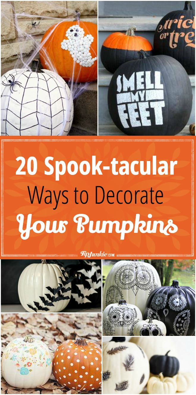 20 Spook-tacular ways to decorate your pumpkins. No-carve and carve ideas. So fun!