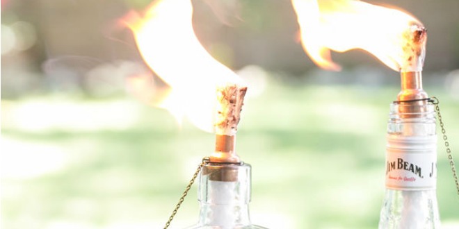 DIY Tiki Torch Bottles
