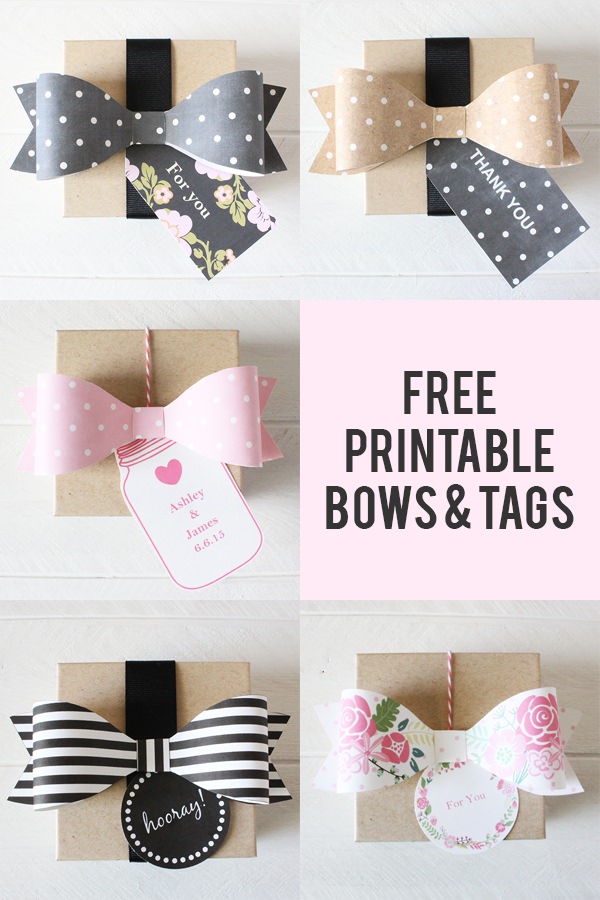 Free Printable Bows and Gift Tags – Tip Junkie