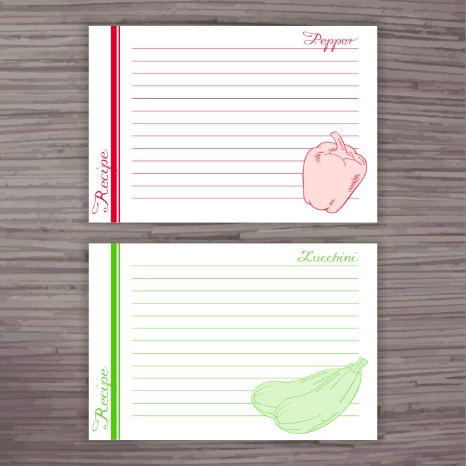 decorative recipe cards