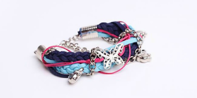 braided charm bracelet