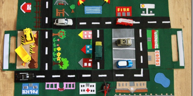 felt car play mat