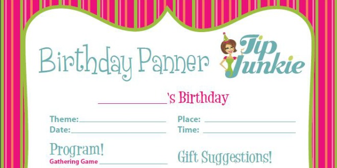 Birthday Party Planner Printable