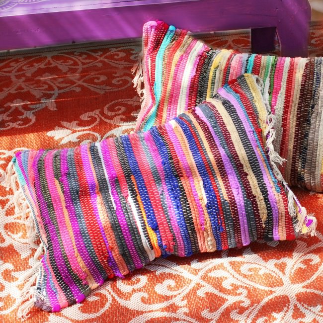 No Sew Rag Rug Pillows Pattern