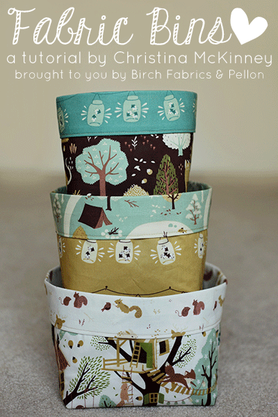 free fabric bins sewing pattern by Christina McKinney