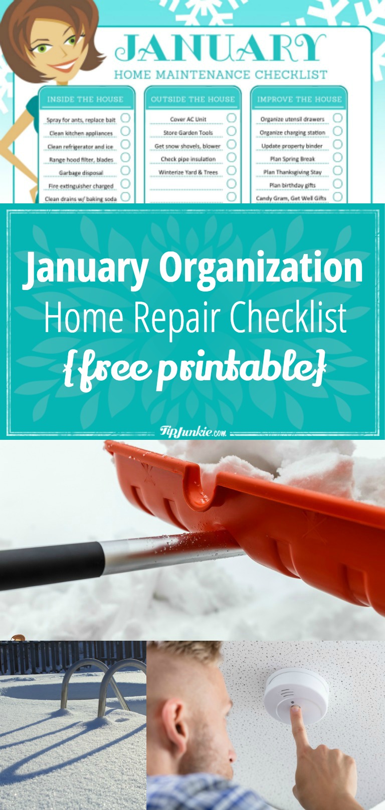 With this organization and home repair checklist for January, you can tackle home repair and maintenance tasks with a minimum of stress {knuckle bumps}.