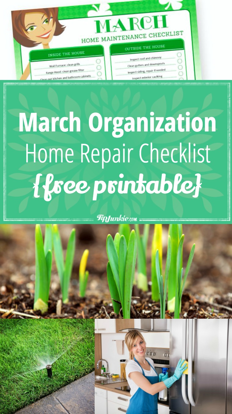 With this organization and home repair checklist for March, you can tackle home repair and maintenance tasks with a minimum of stress {knuckle bumps}.