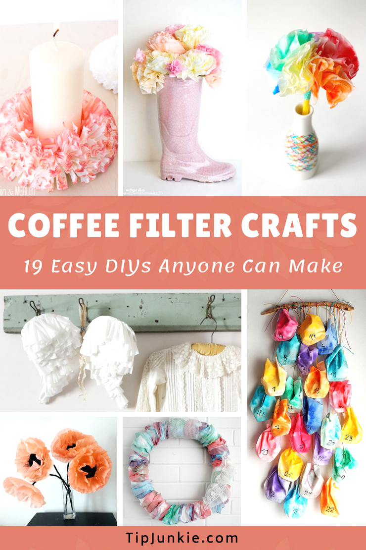 So fun! 19 Easy coffee filter crafts that anyone can make! They're super inexpensive, creative, and can make beautiful things.