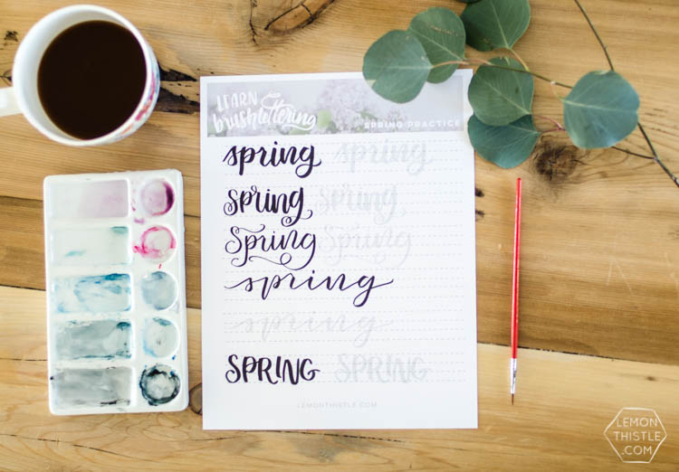 Spring Hand Lettering Practice Sheet
