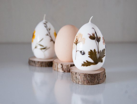 pressed flower candles