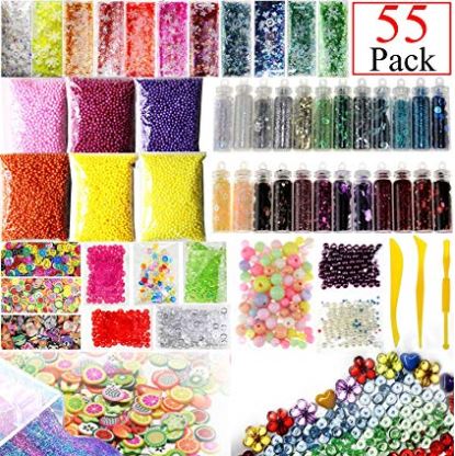 Slime Supplies Kit 55 Pack Slime Beads Charms