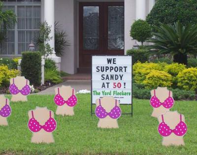 We support Sanday at 50 Happy 50th Birthday Yard Sign