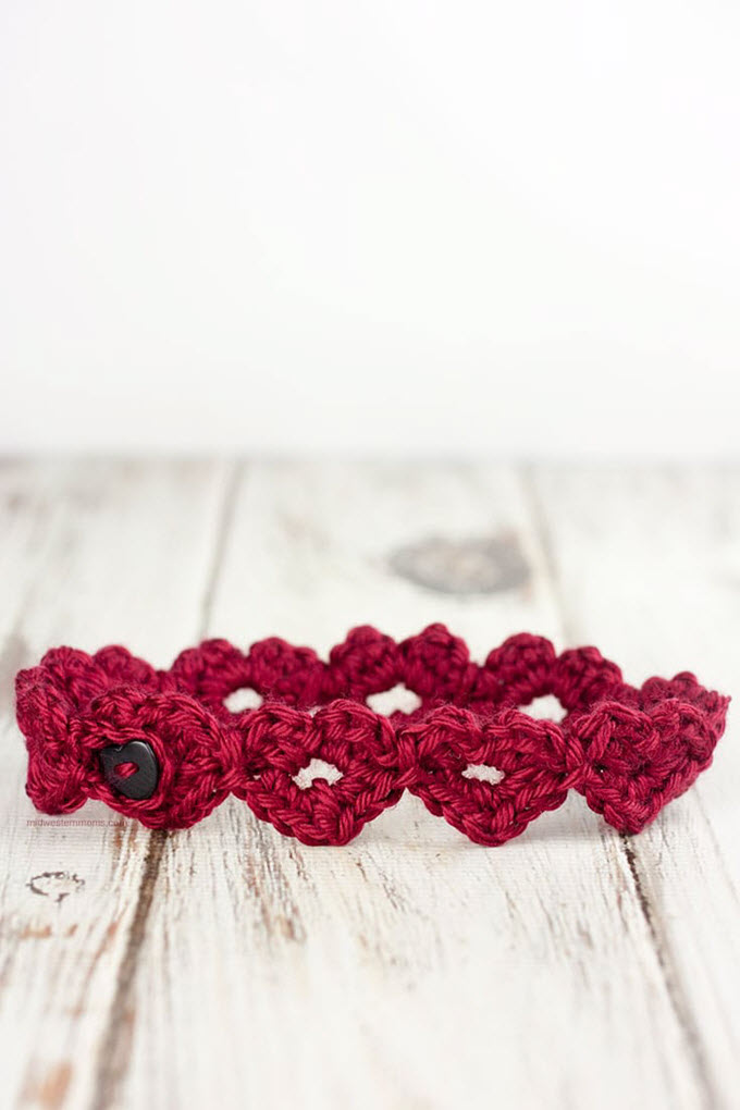 Crochet Heart Headband Pattern