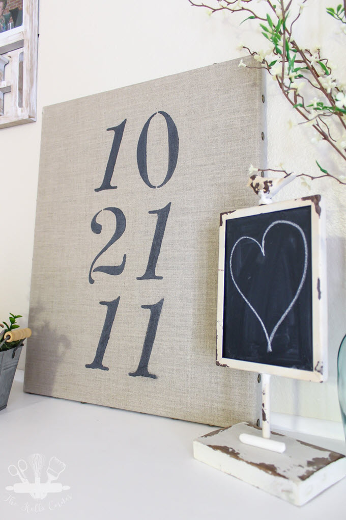 Easy Stenciled Anniversary Date Art