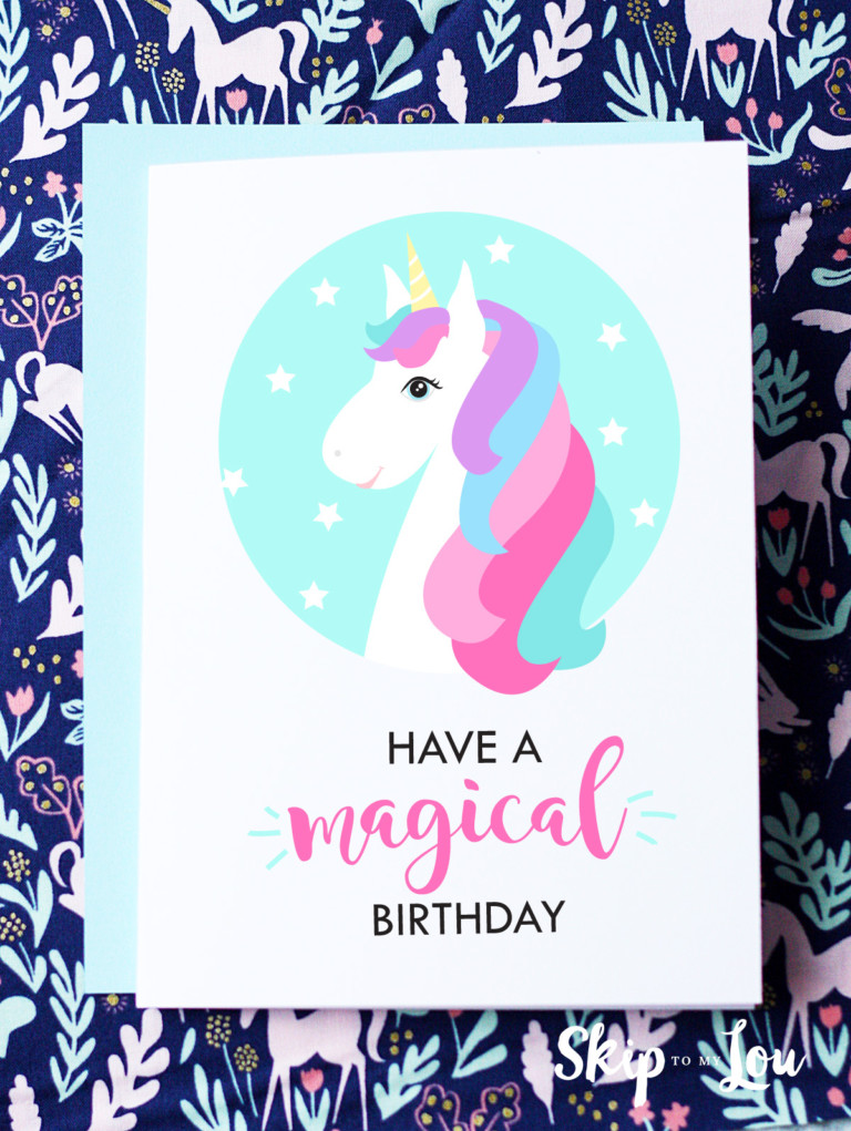 Printable Unicorn Birthday Card Printable Unicorn Birthday Card