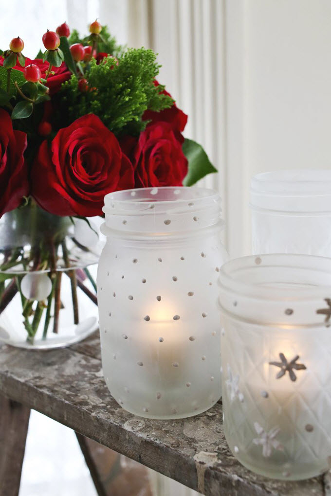 White Glue Frosted Mason Jar White Glue Frosted Mason Jar