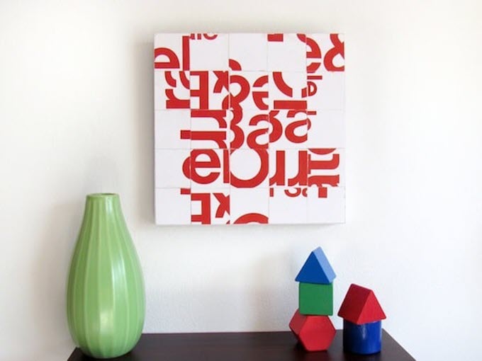 Typography Recycled Art With Junk Mail