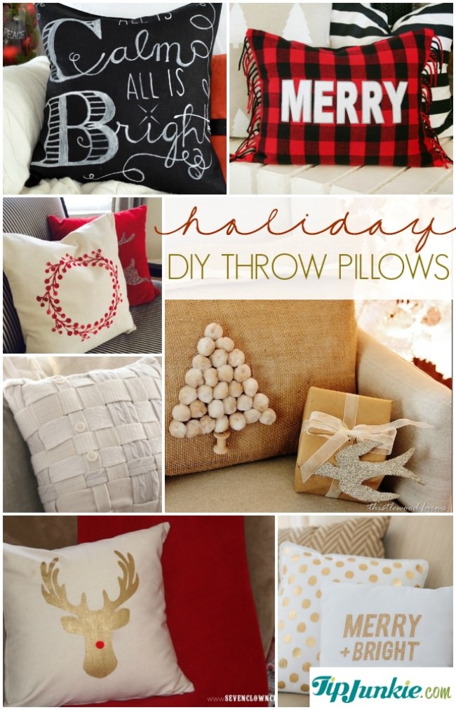14 Lovely Diy Holiday Throw Pillows Tip Junkie