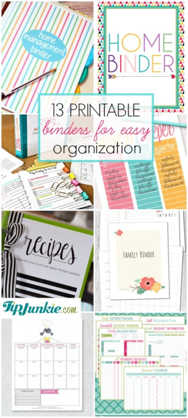 13 Printable Binders For Easy Organization Tip Junkie