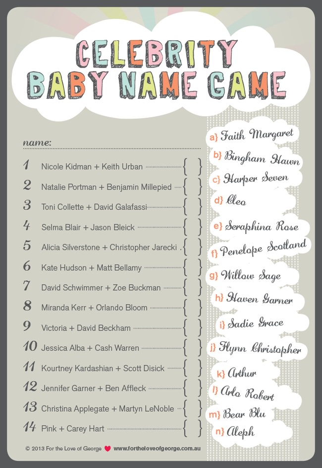 Name 5 Game Questions Printable