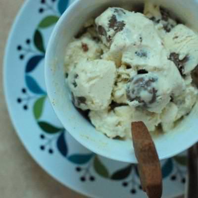 Vanilla Ice Cream with Chocolate Chip Gingerbread Cookie Dough