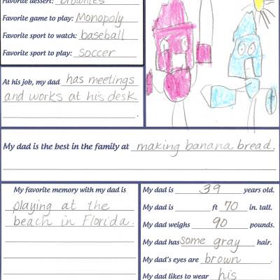 All About Dad Printable Worksheet | Tip Junkie