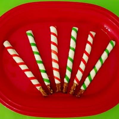 Christmast Chocolate Pretzel Rods