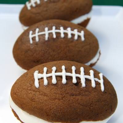 Football Shaped Whoopie Pies {Super Bowl Party Food}