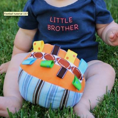 Stuffed Football with Ribbon Tags {Tutorial}