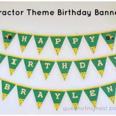 Tractor Theme Birthday Banner