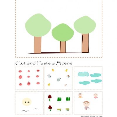 Cut and paste a cute forest scene