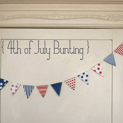 Printable 4th of July Bunting and Mini Flags