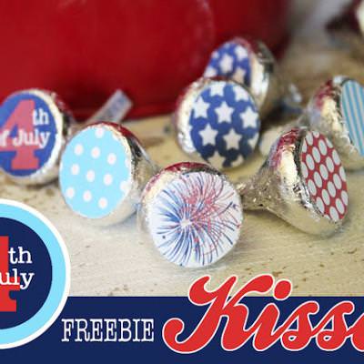 FREE July 4th Hershey Kiss Printables Circles