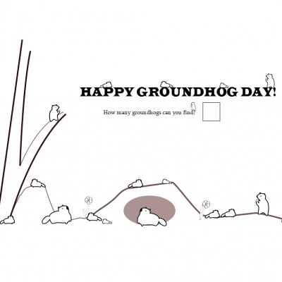 Free Printable Groundhog Day Coloring sheet | Counting Activity