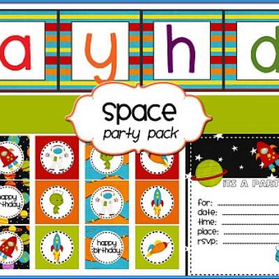 Free Space Themed Party Printables {with birthday banner}