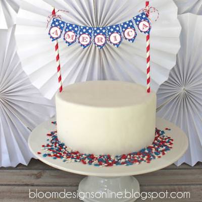 Patriotic Bunting and Pinwheels