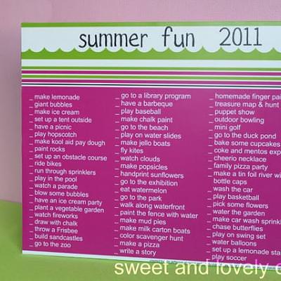 Printable Summer Activities List