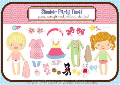 Slumber Party Paper Dolls {Printable}